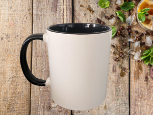 Mug intérieur, anse noir à personnaliser