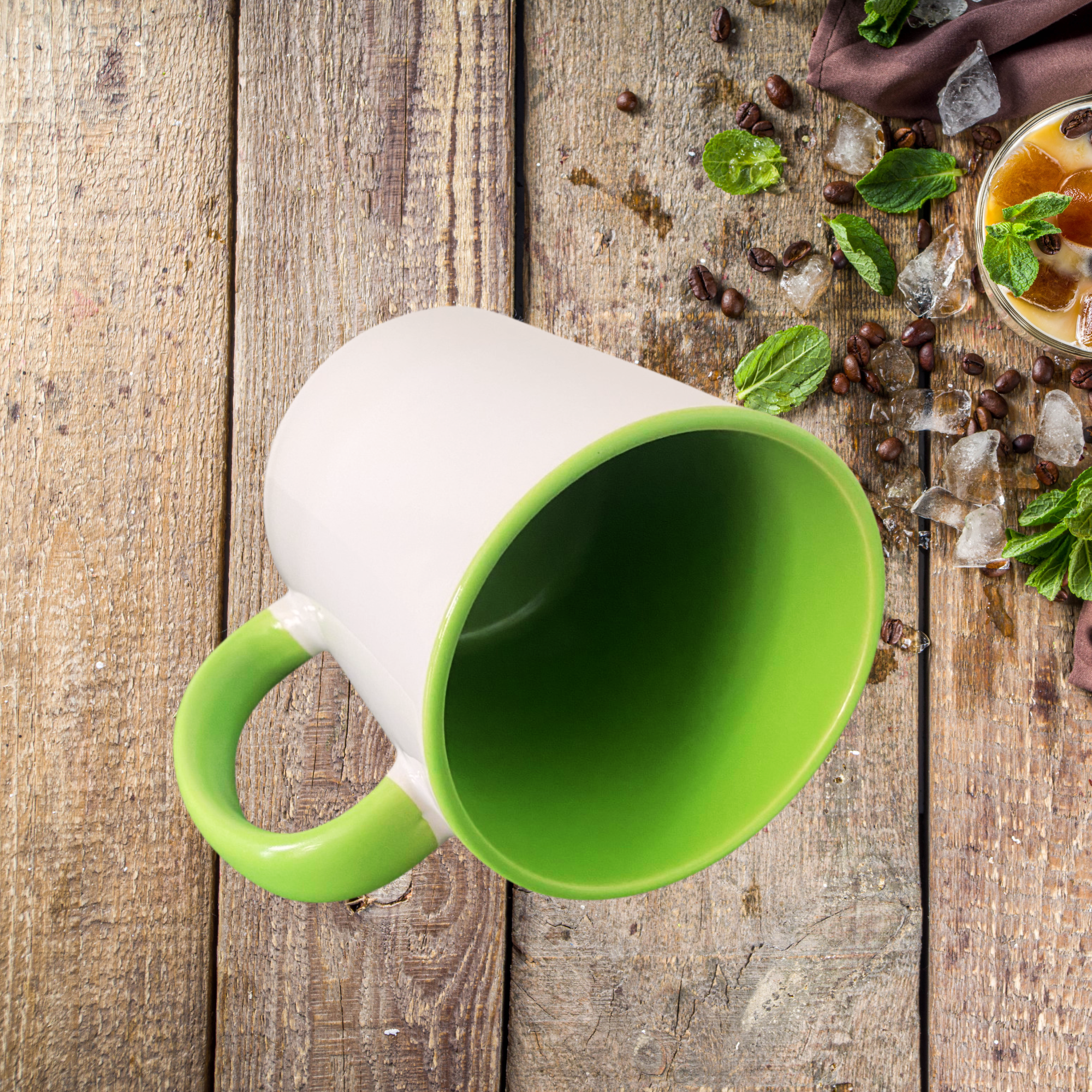 Mug intérieur, anse vert clair à personnaliser – Image 2