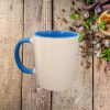Mug intérieur, anse bleu à personnaliser