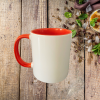 Mug intérieur, anse rouge à personnaliser