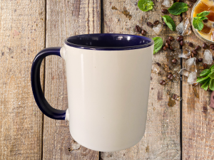 Mug intérieur, anse violet foncé à personnaliser