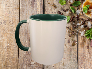 Mug intérieur, anse vert foncé à personnaliser