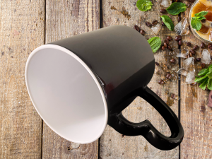 Alternative view of Mug magique poignée cœur noir