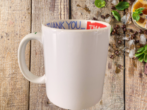 Mug intérieur imprimer sur le thème " thank you"
