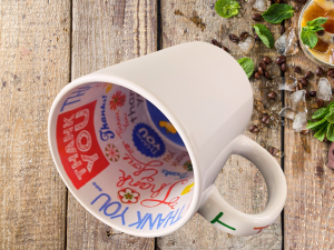Alternative view of Mug intérieur imprimer sur le thème " thank you"