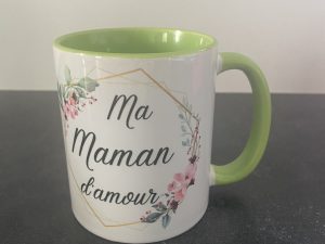Alternative view of Mug vert clair "Ma maman d'amour"