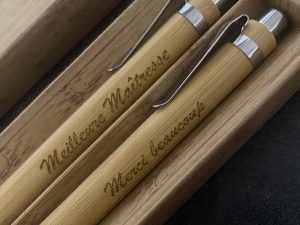 Alternative view of Coffret stylo tactile + porte-mine en bambou
