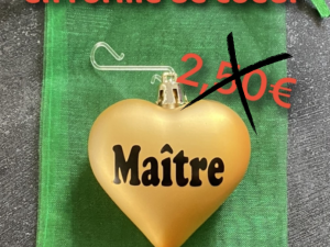 Boule cœur or mat