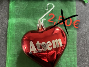 Boule cœur rouge brillant