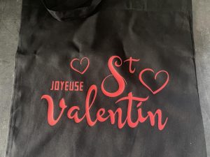Sac noir " St Valentin ..."