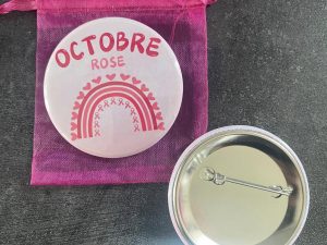 Badge épingle "Octobre Rose"