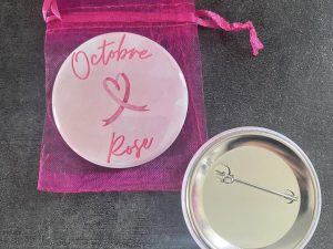 Badge épingle "Octobre rose"