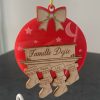 Boule rouge "chaussette de Noël"