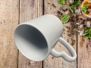 Alternative view of Mug blanc avec anse en forme de cœur