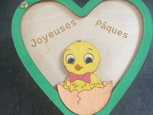 Boîte en forme de cœur "Poussin"