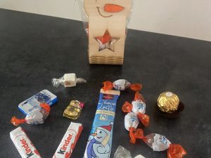 Bonhomme de neige avec les chocolats